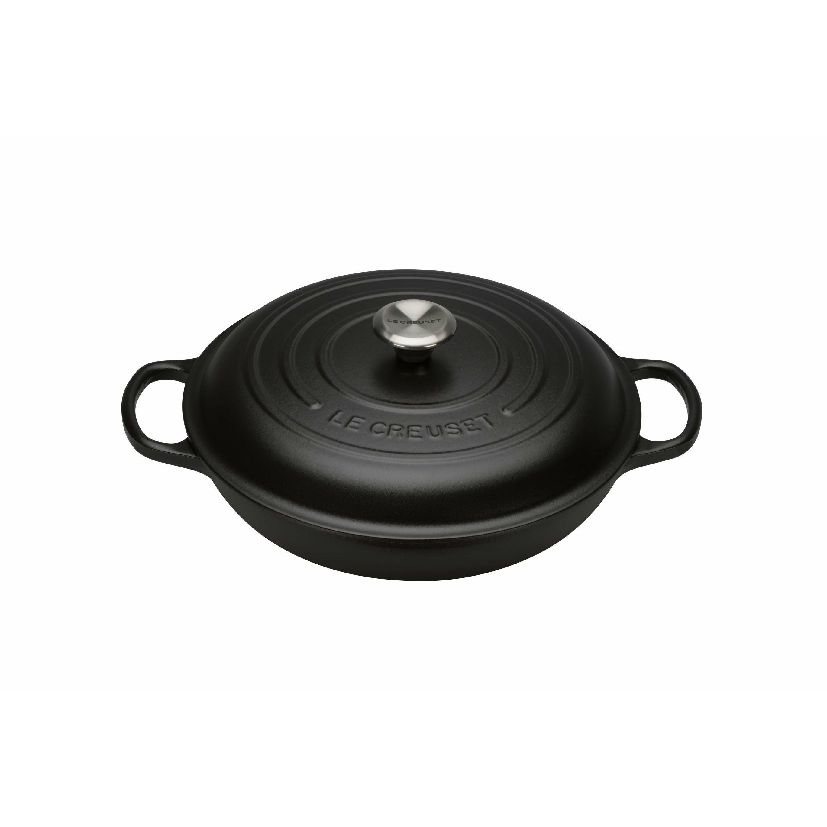 Le Creuset Signature Gourmet Professional Pot avec émail intérieur noir 30 cm, noir