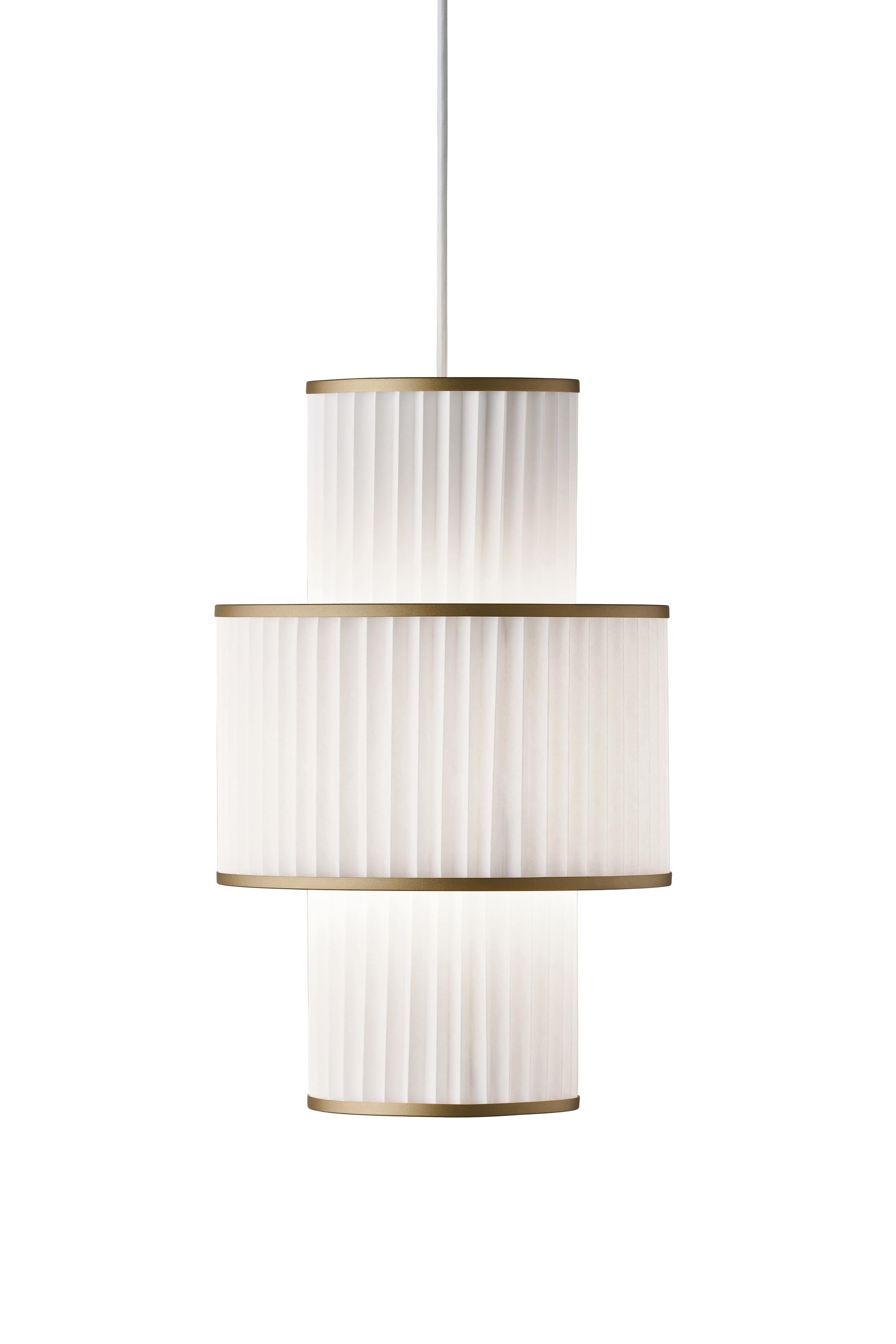 Le Klint Plivello Suspension Lamp Golden/White med 3 nuancer (S M S)
