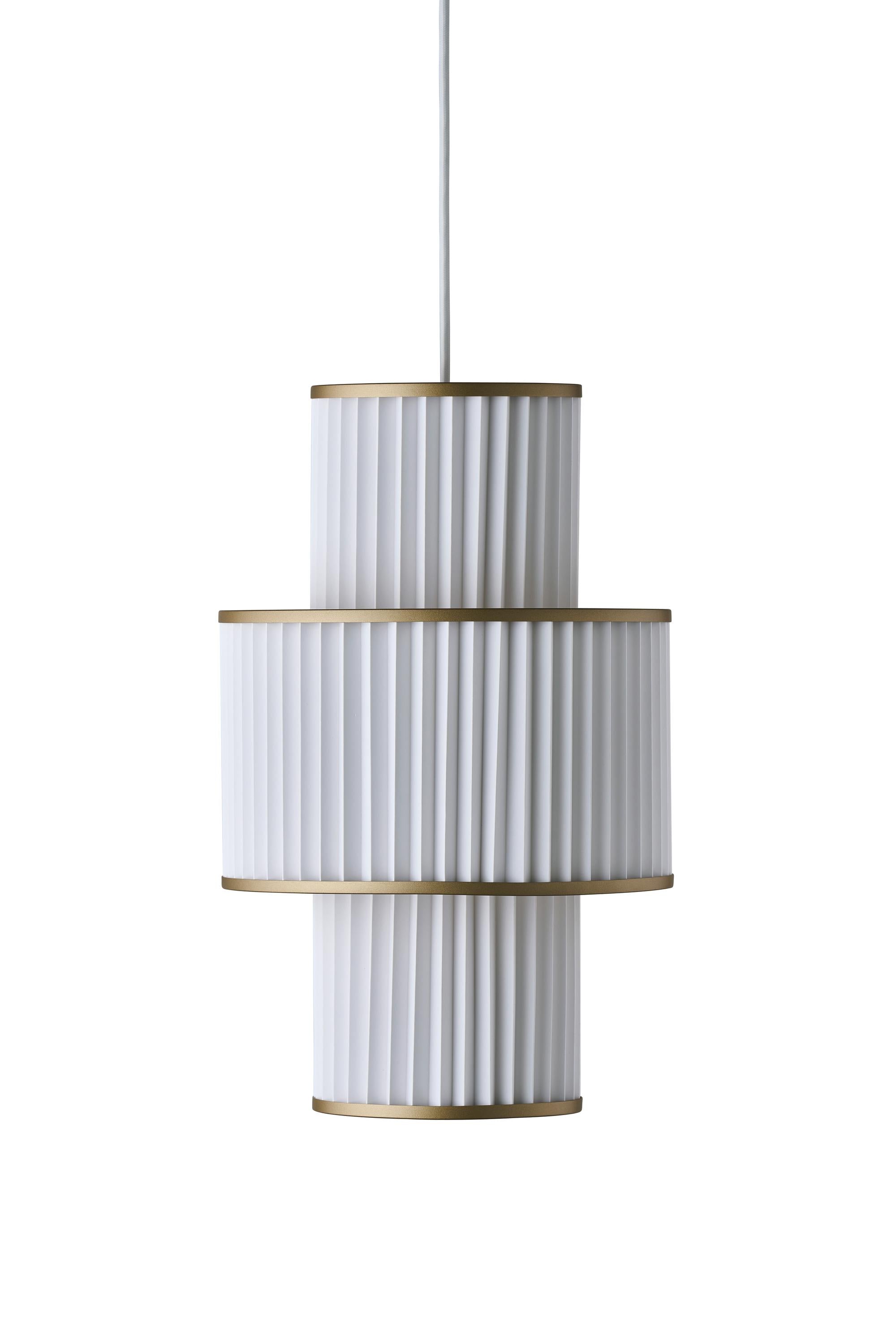 Le Klint Plivello Suspension Lamp Golden/White med 3 nuancer (S M S)