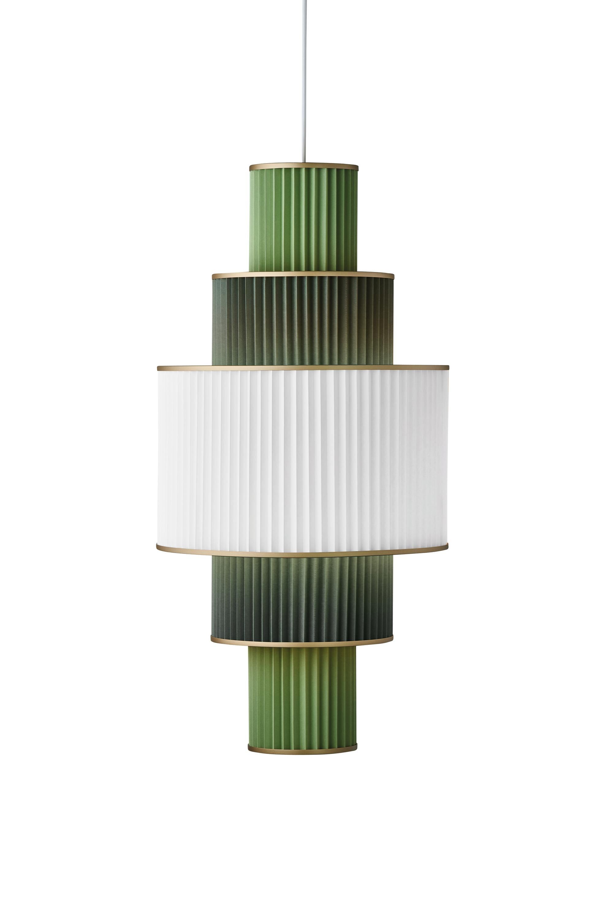 Lampe suspension du Klint Plivello Golden / White / Green clair avec 5 nuances (S M L M S)