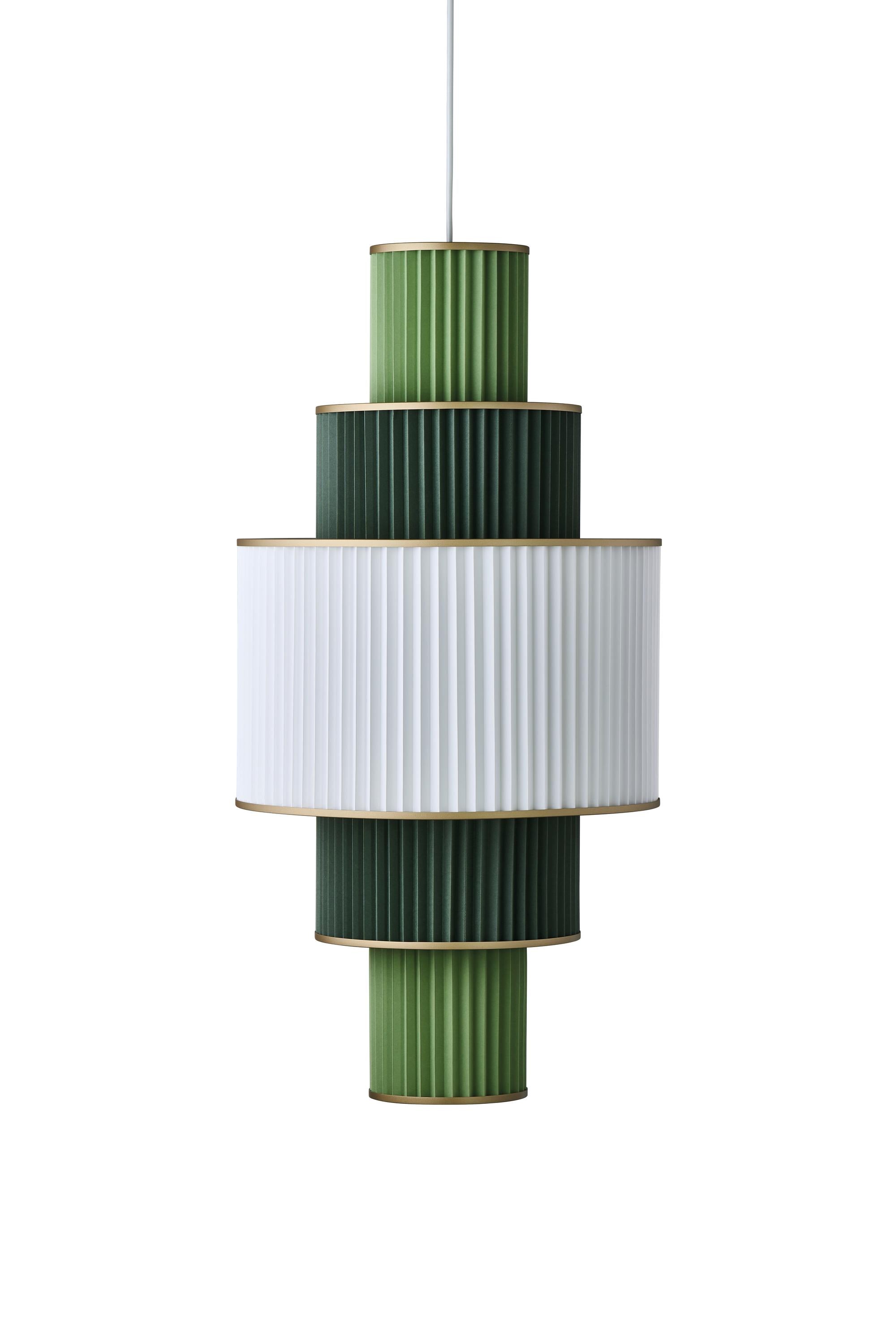 Le Klint Plivello Suspensionslampe Golden/Weiß/hellgrün mit 5 Schattierungen (S m l m s)