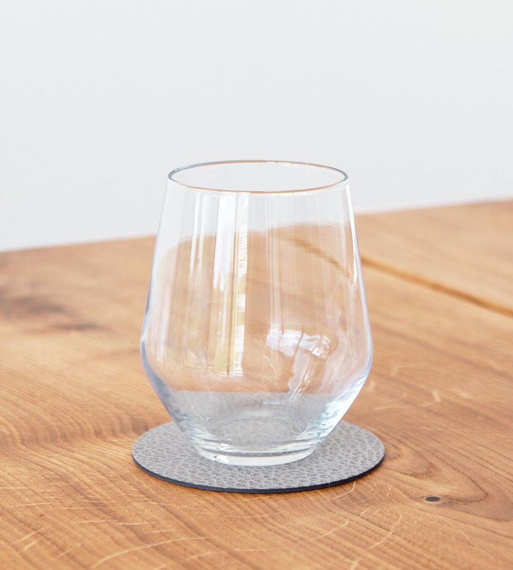 Lind DNA Circle Glass Coaster Hippo Leder, Anthrazitgrau