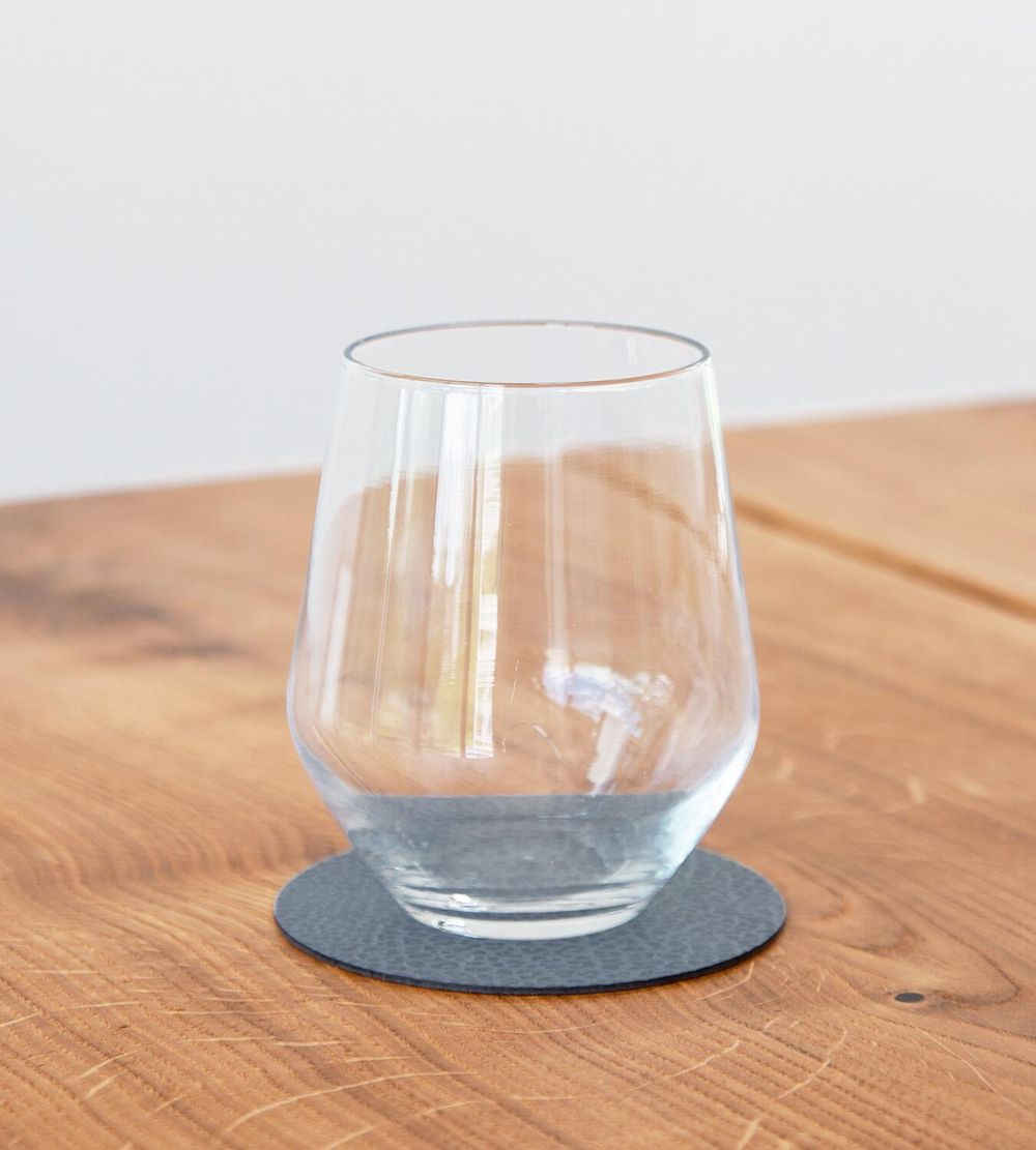 Lind DNA Circle Glass Coaster Hippo Leder, hellblau