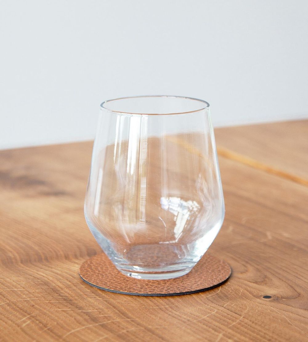 Lind DNA Circle Glass Coaster Hippo Le cuir, naturel