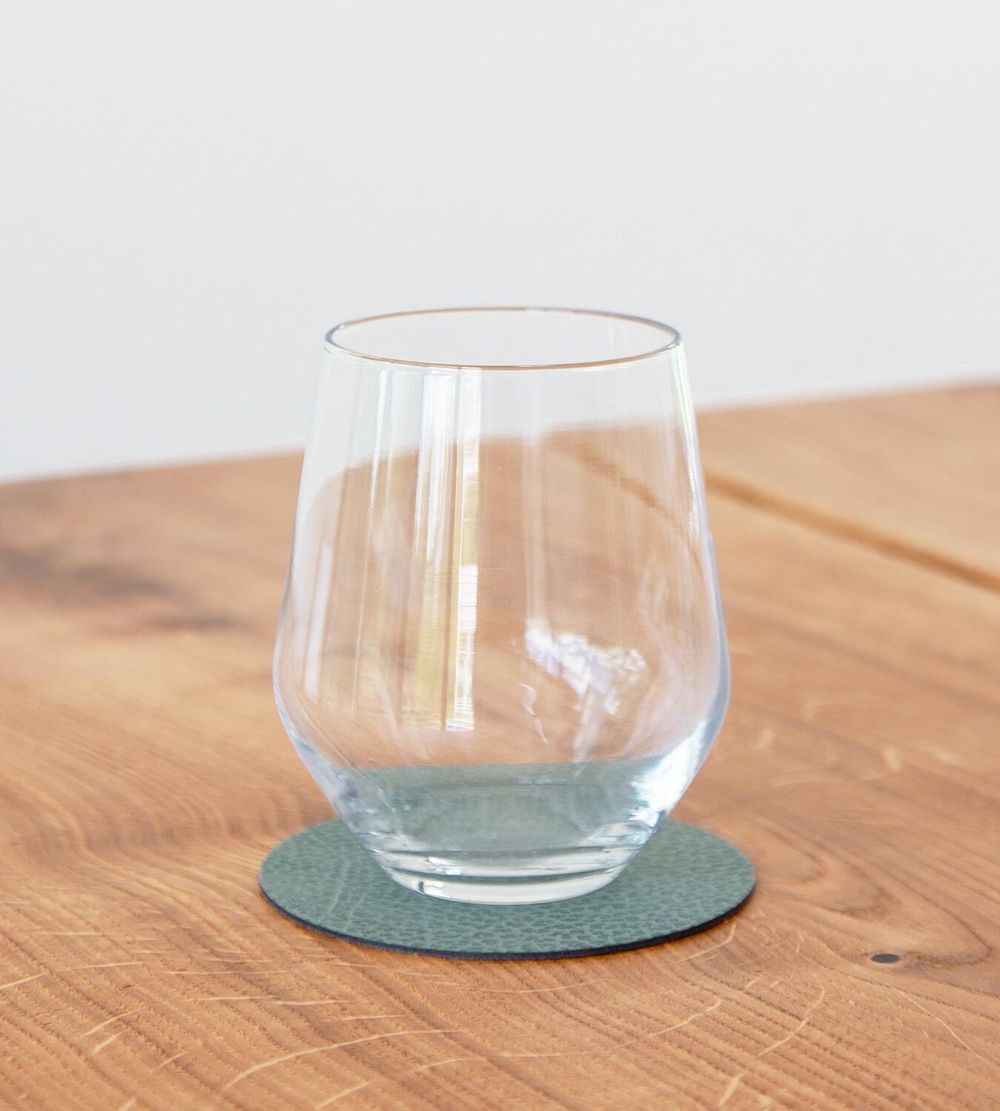 Lind DNA Circle Glass Coaster Hippo Leder, Pastellgrün