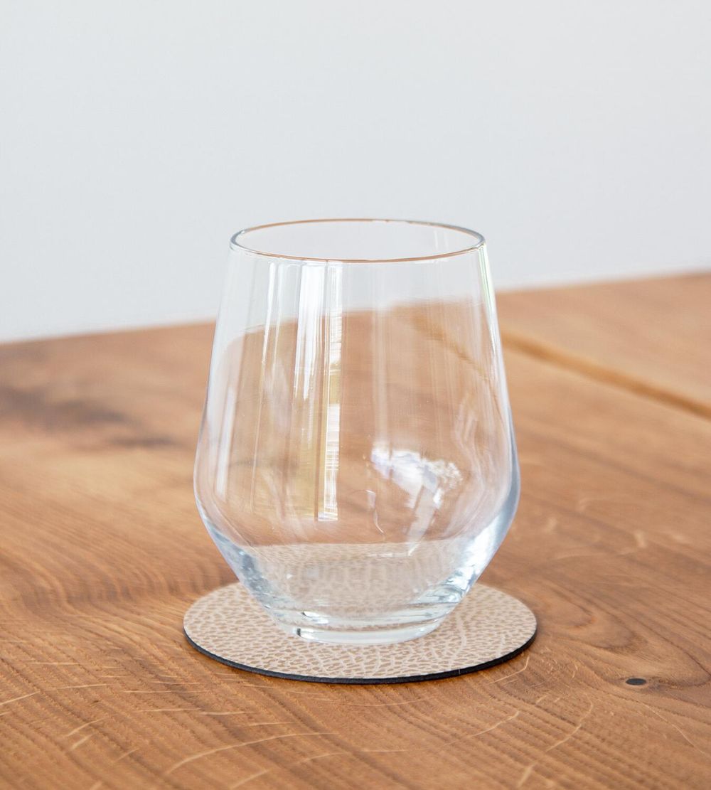 Lind ADN Circle Glass Coaster Hippo Le cuir, sable