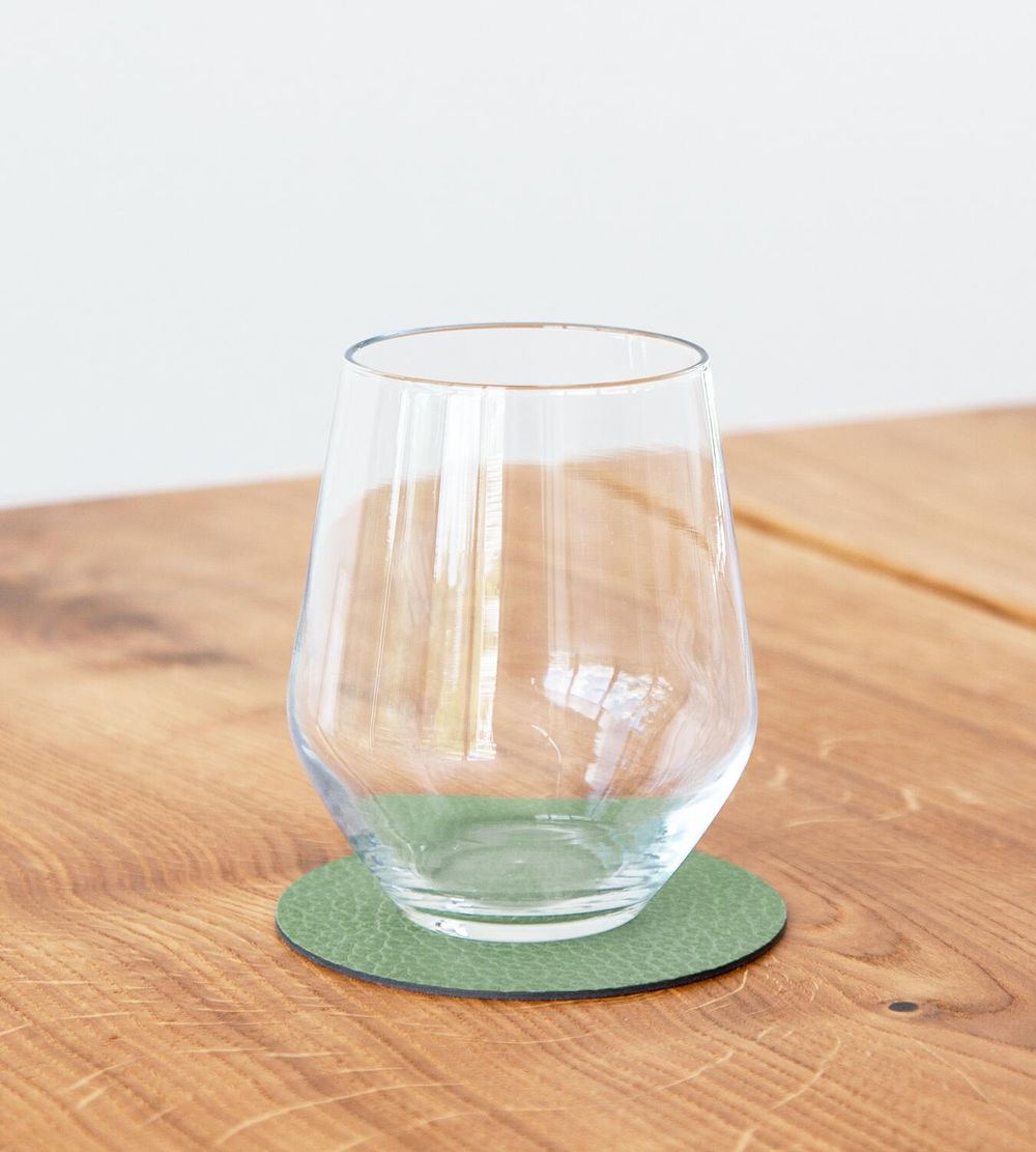 Lind DNA Circle Glass Coaster Hippo Leder, Waldgrün