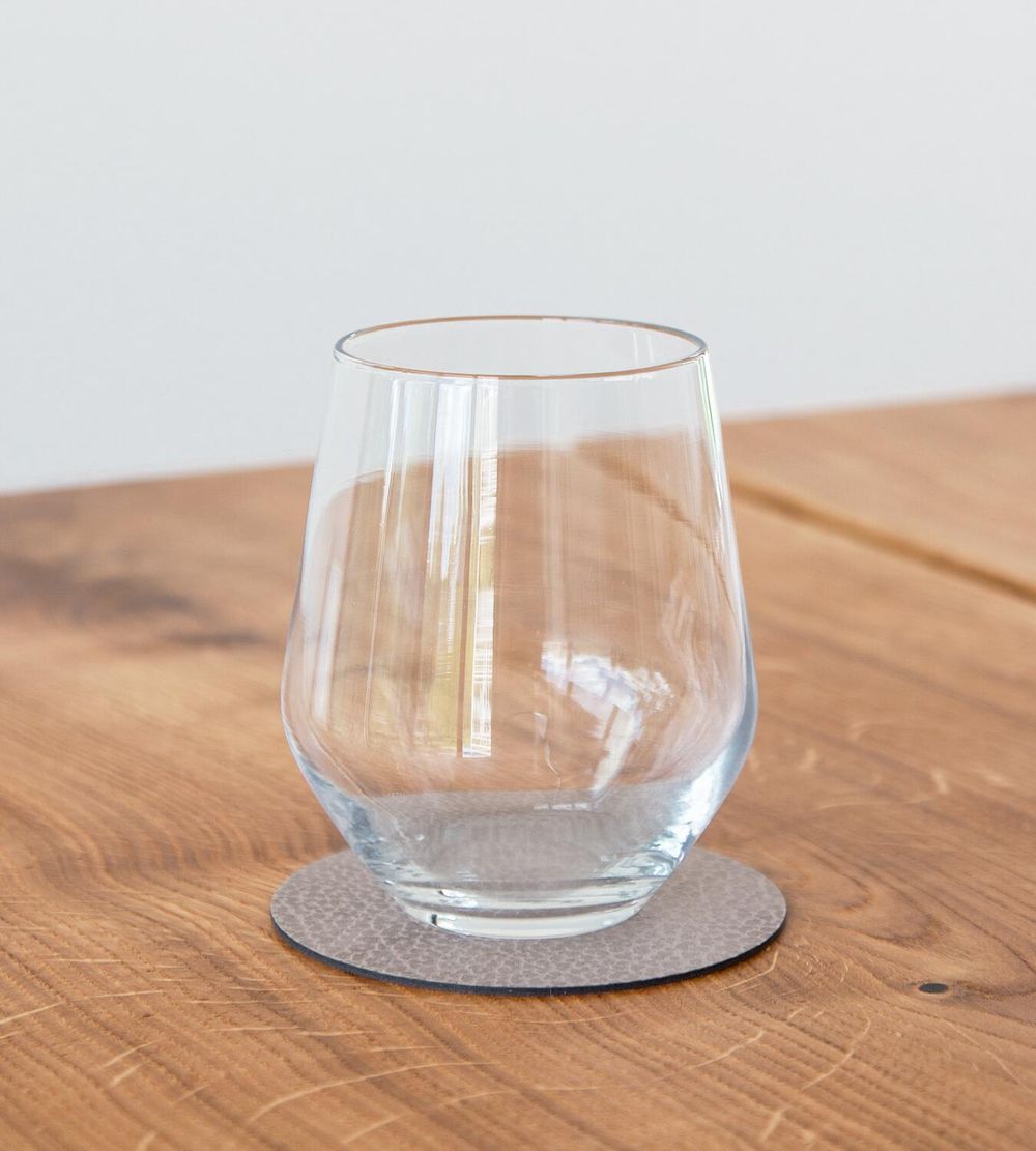 Lind DNA Circle Glass Coaster Hippo Leder, warmes Grau