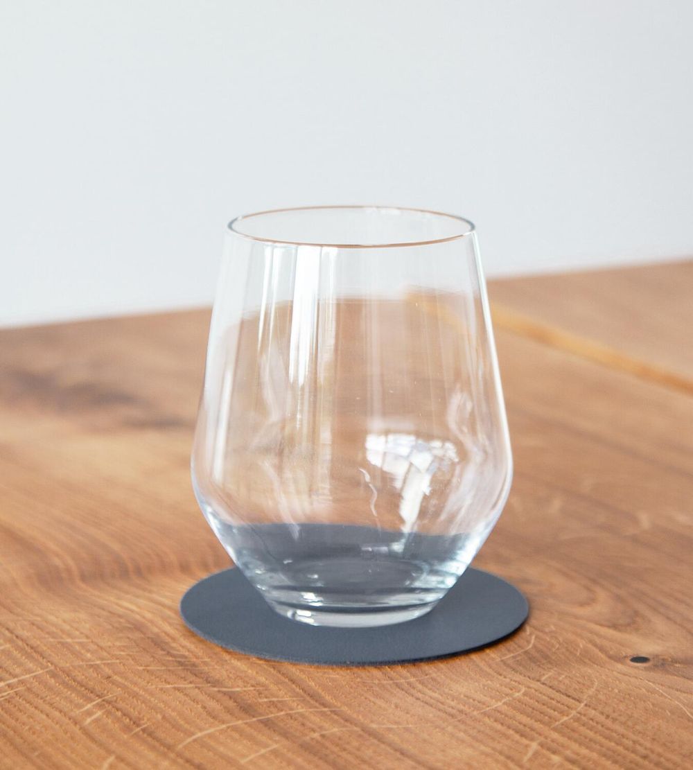 Lind DNA Circle Glass Coaster Nupo Leder, dunkelblau