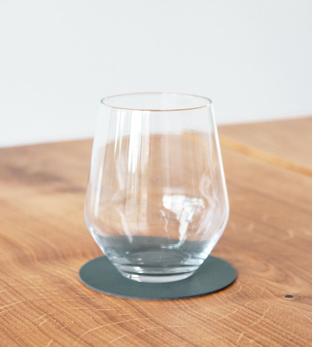 Lind DNA Circle Glass Coaster Nupo Leder, dunkelgrün