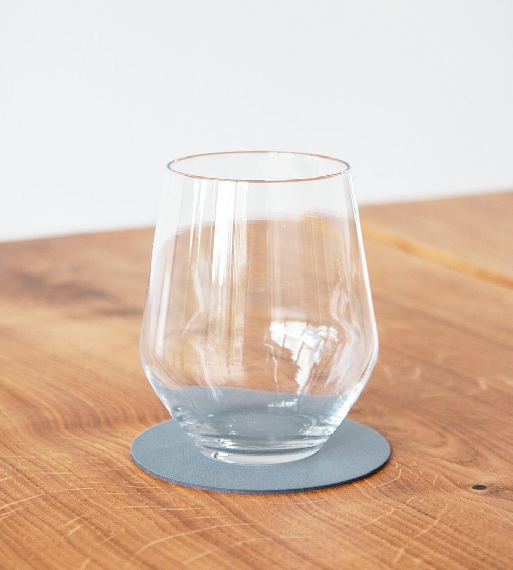 Lind DNA Circle Glass Coaster Nupo Leder, hellblau