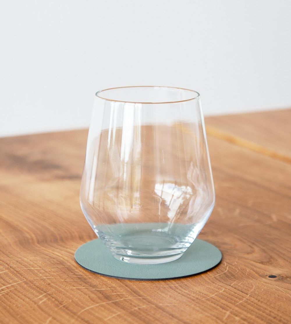 Lind DNA Circle Glass Coaster Nupo Leder, Pastellgrün