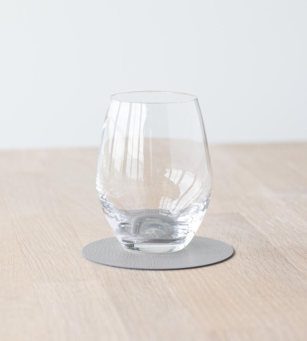 Lind ADN Circle Glass Coaster Cuero serena, Ash Grey