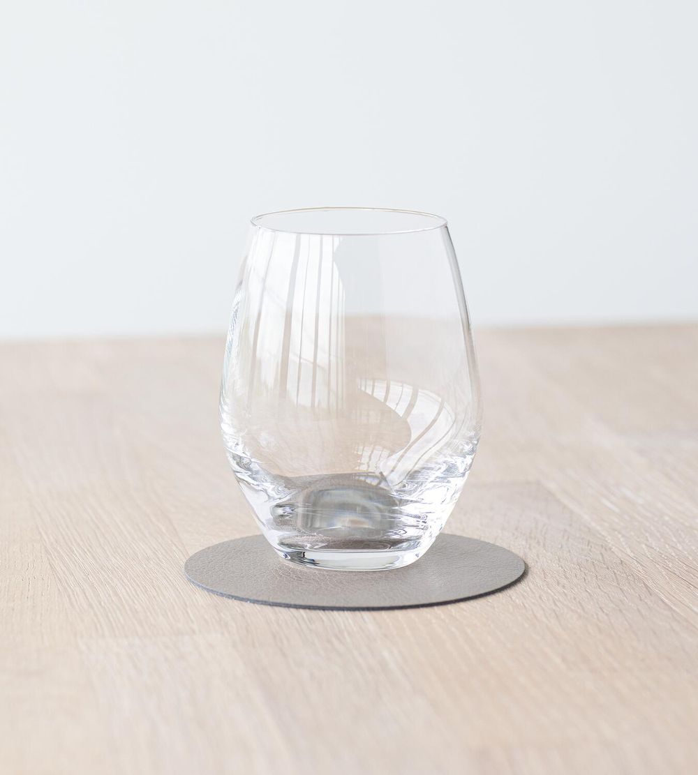 Lind DNA Circle Glass Coaster Serene Leder, grau