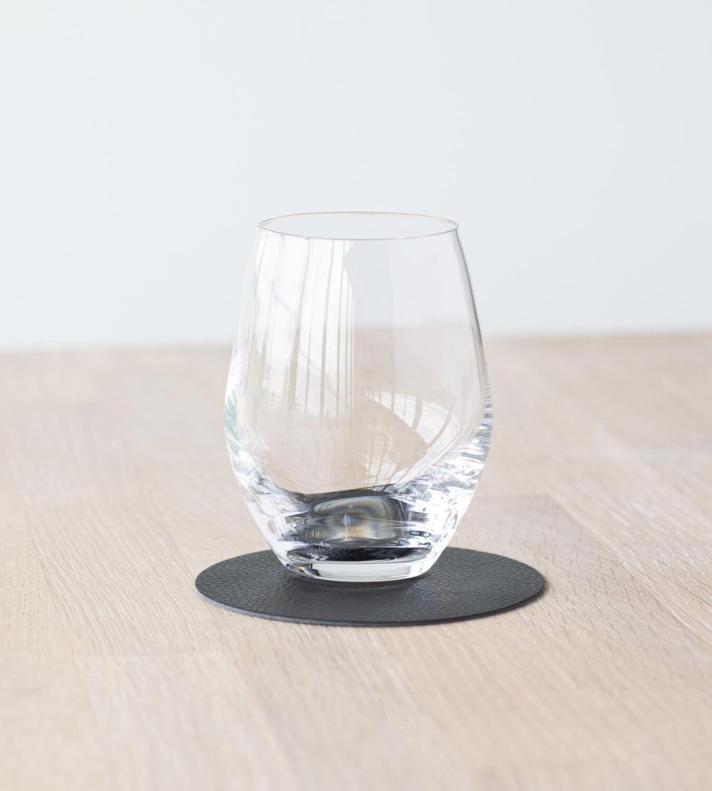 Lind DNA Circle Glass Coaster Serene Leder, schwarz