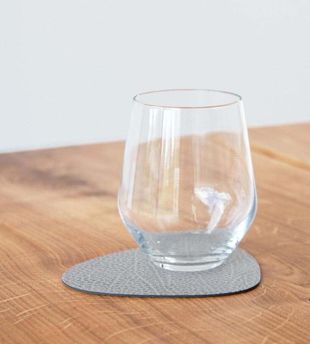 Lind Curve Curve Glass Coaster cuero, antracita gris