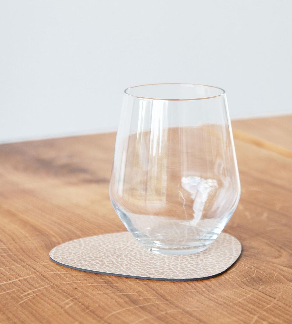 Lind ADN Curve Glass Coaster Hippo Le cuir, sable