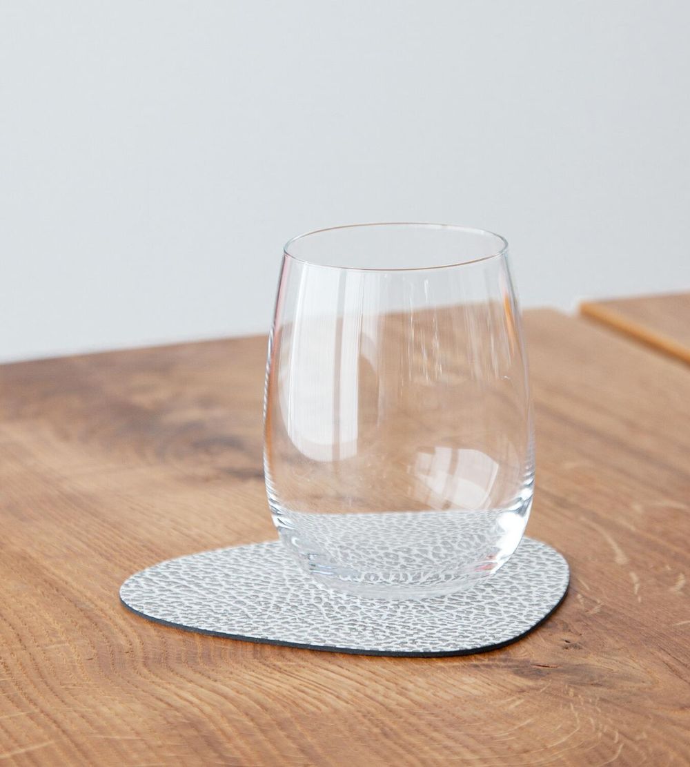 Lind DNA Curve Glass Coaster Hippo Leather, White Grey