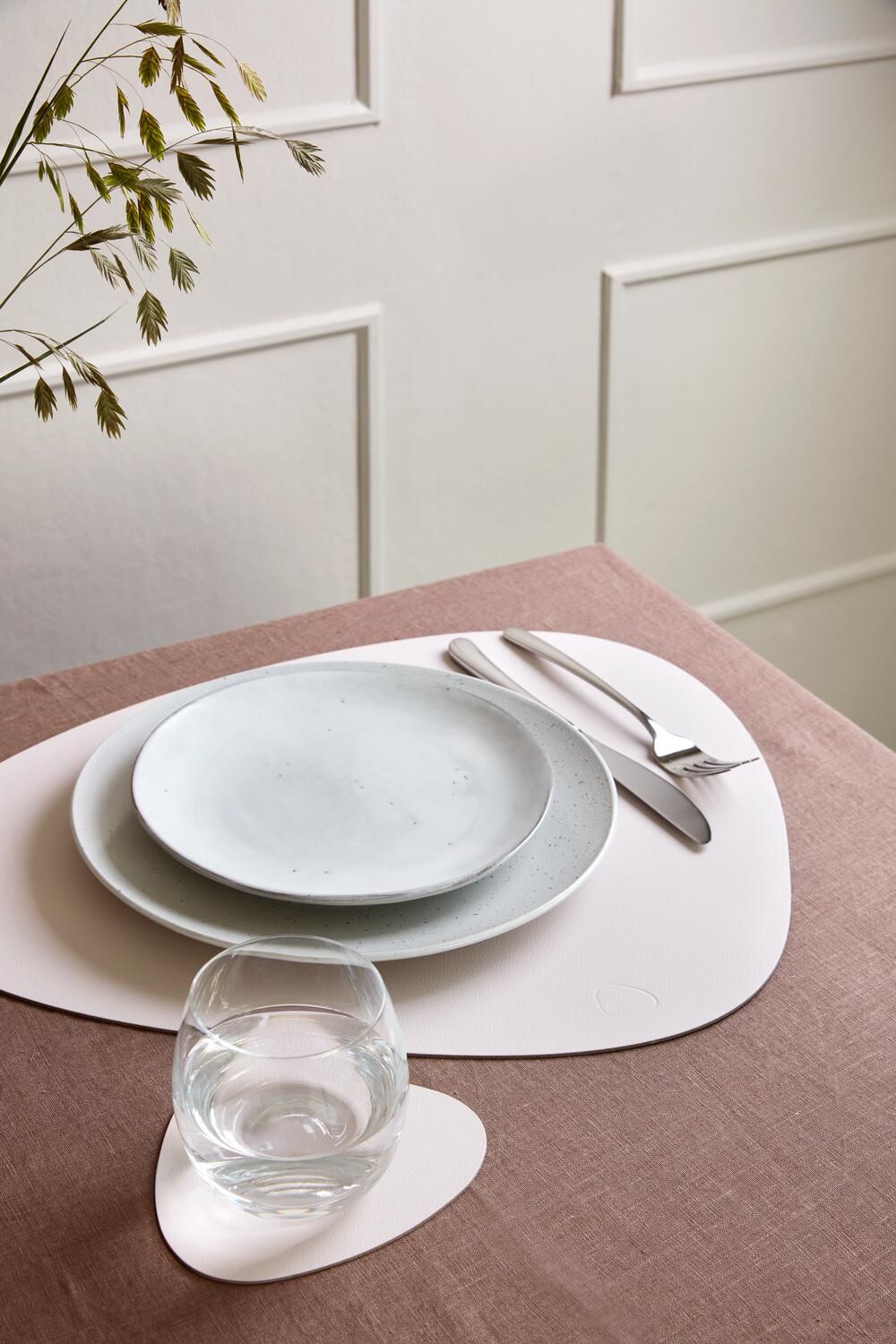 Lind ADN Curve Glass Coaster Hippo Cuero, Gris blanco