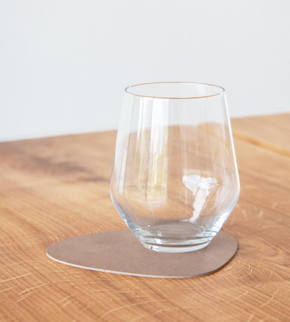 Lind ADN Curve Glass Coaster Nupo Leather, marrón