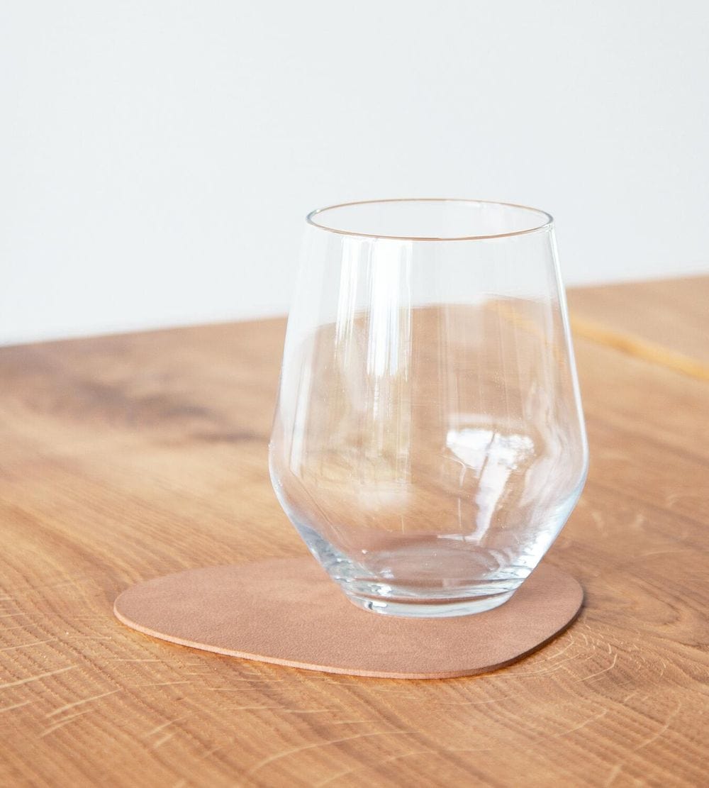 Lind ADN Curve Glass Coaster Nupo Leather, Natural