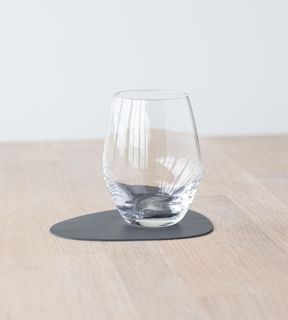 Lind Dna Curve Glass Coaster Serene Leather, Anthracite