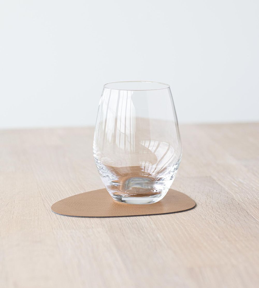 Lind Dna Curve Glass Coaster Serene Leather, Natural