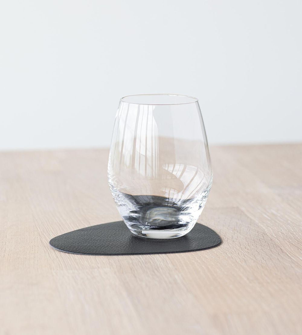 Lind DNA Kurve Glass Coaster Serene Leder, schwarz