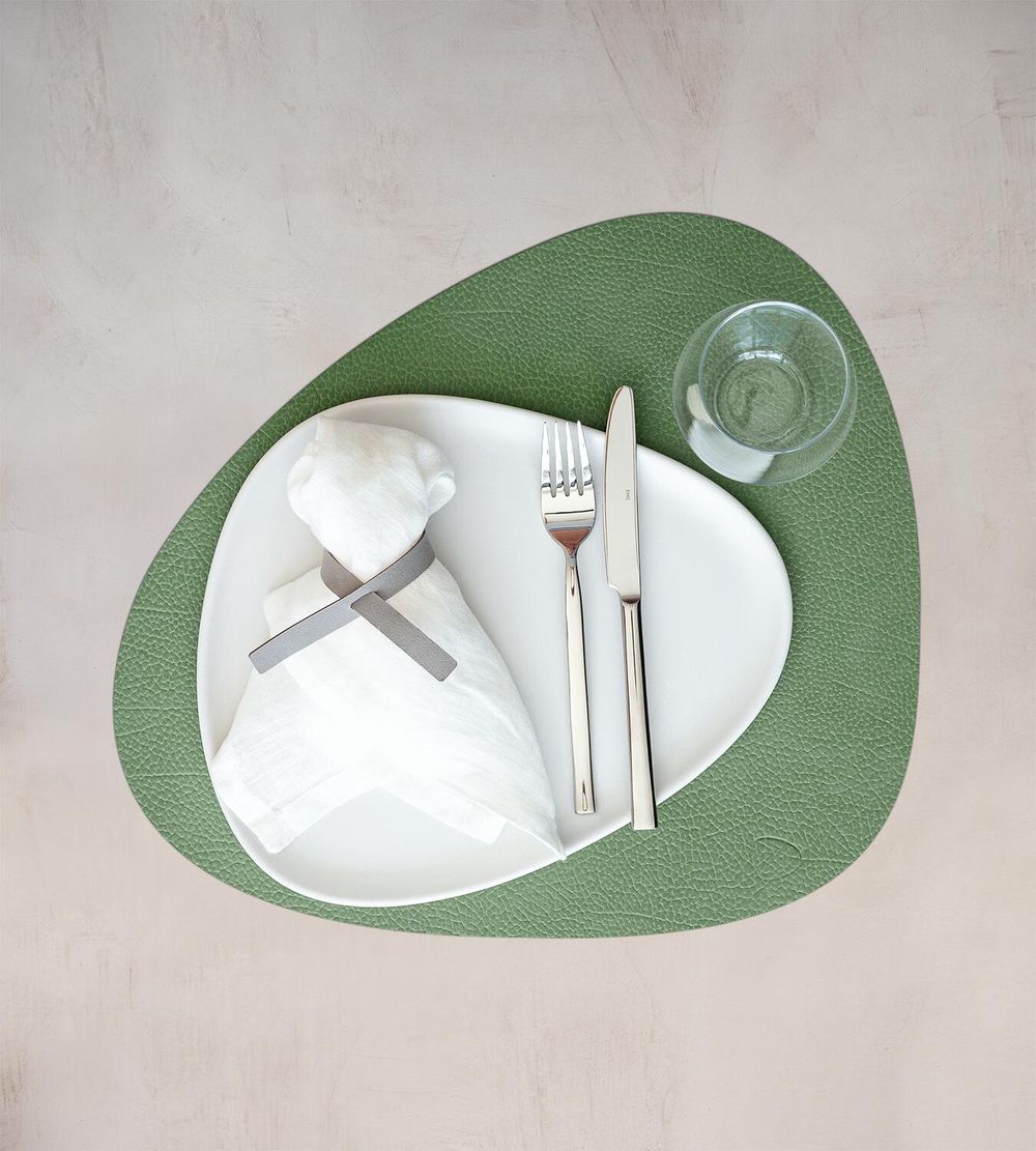Lind ADN Curve Placemat Hippo Leather L, Forest Green