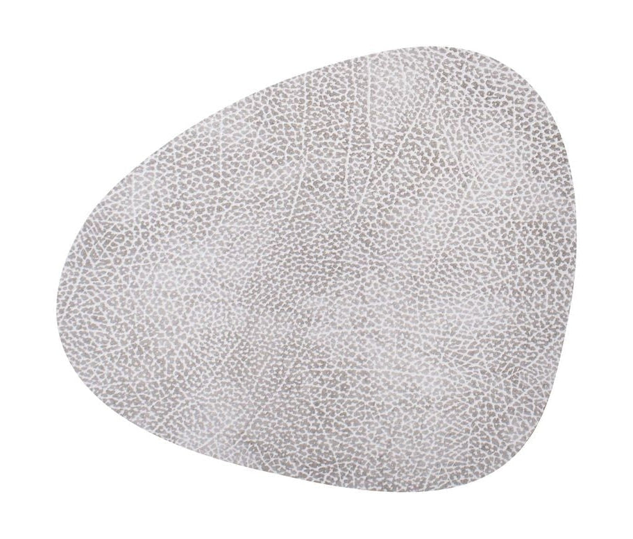 Lind DNA Curve Placemat Hippo Leather L, White Grey