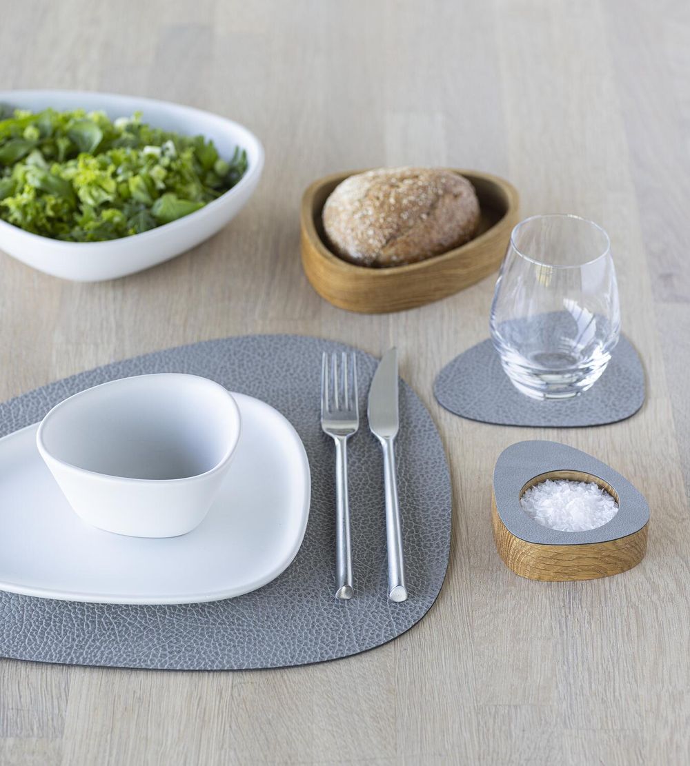 Lind ADN Curve Placemat Hippo Leather M, gris anthracite