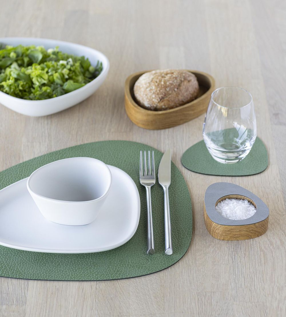 Lind Dna Curve Placemat Hippo Leather M, Forest Green