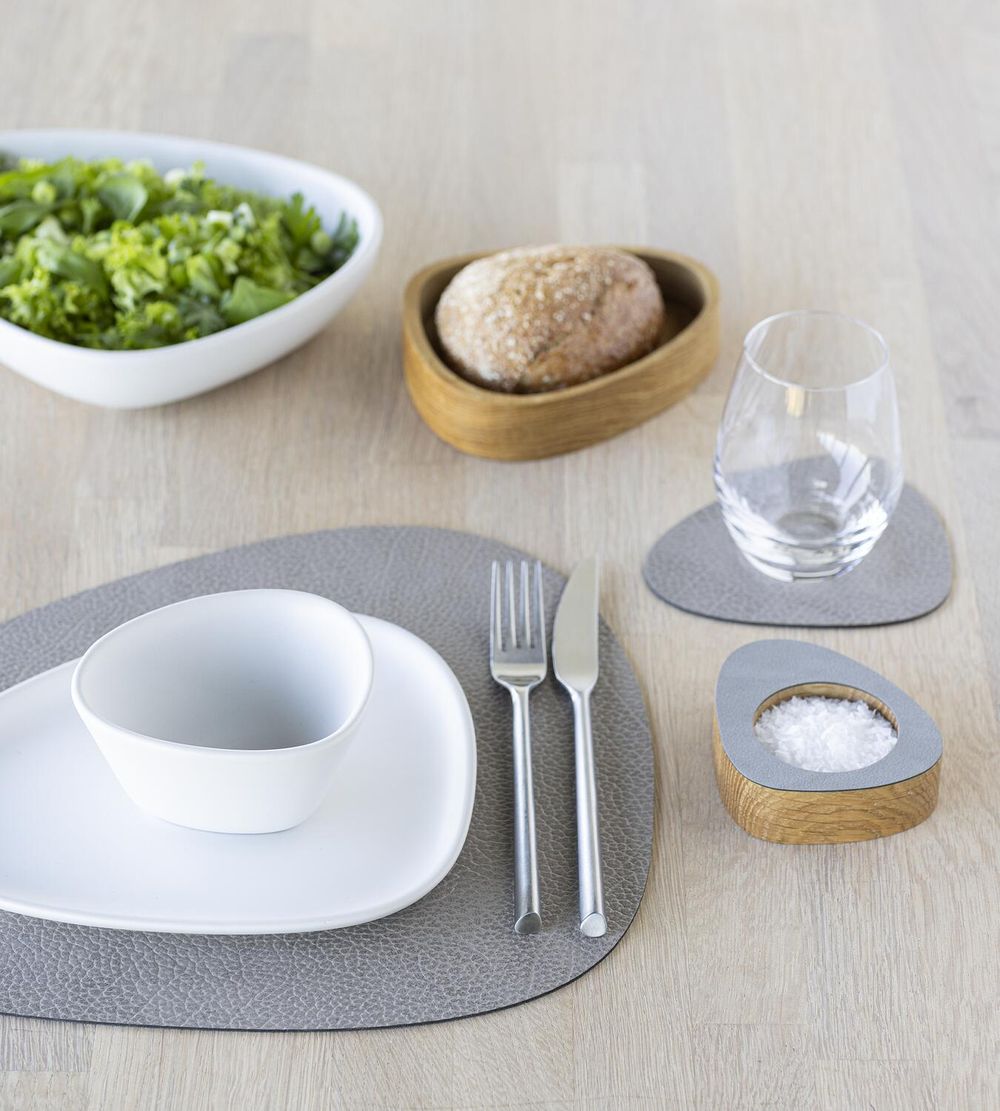 Lind ADN Curve Placemat Hippo Leather M, gris chaud