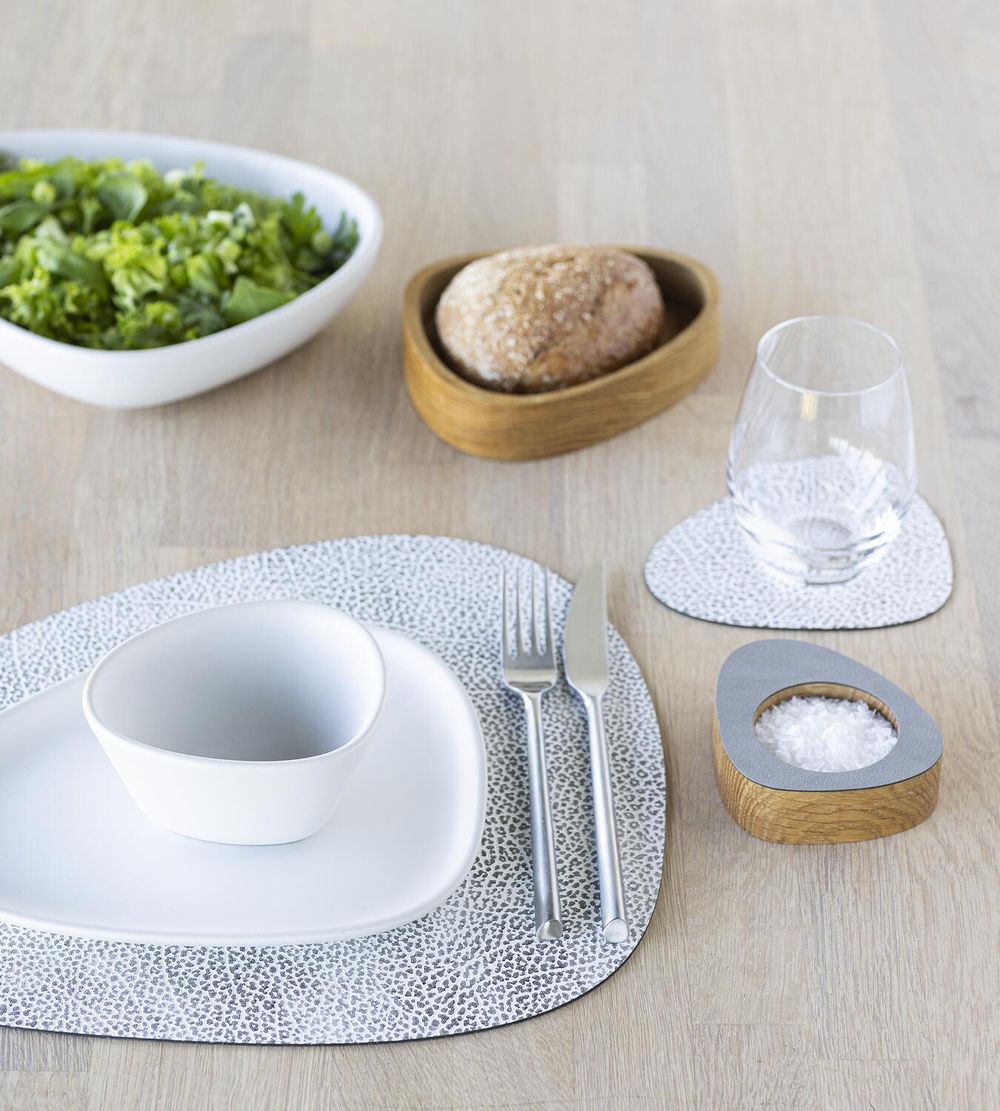 Lind ADN Curve Placemat Hippo Leather M, gris blanc