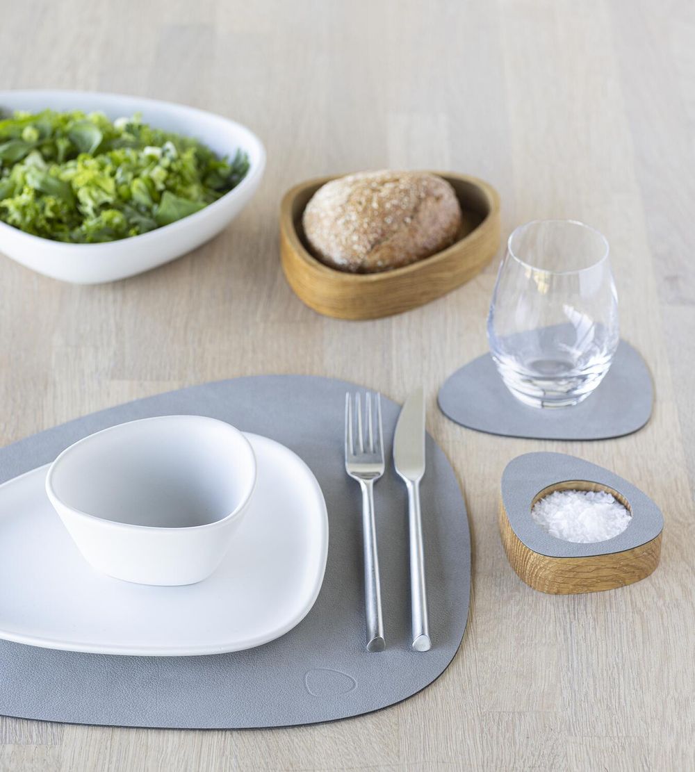 Lind ADN Curve Placemat Nupo Leather M, gris clair