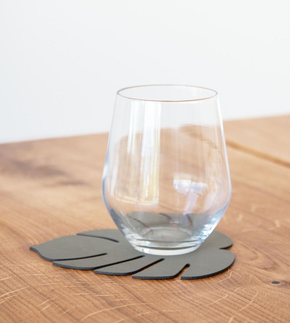 Lind DNA Leaf Glass Coaster Nupo Leather, Armygreen