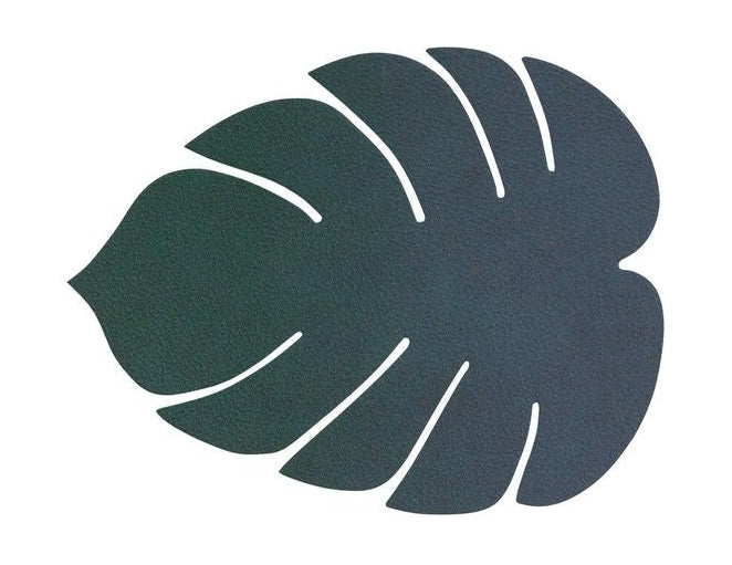 Lind DNA Leaf en verre coaster nupo cuir, vert foncé