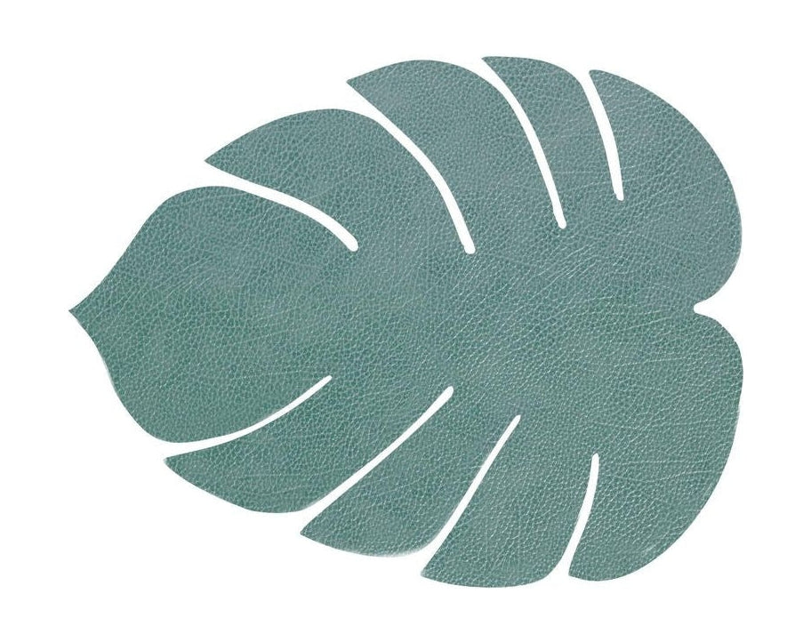 Lind ADN Leaf Placemat Hippo Leather L, Green pastel