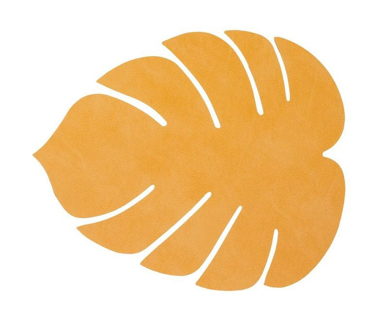 Lind ADNa Leaf Placemat Nupo Leather S, Curry brûlé