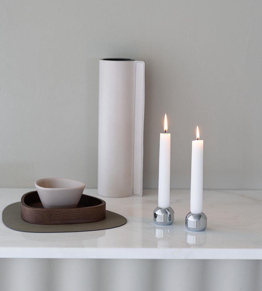 Lind DNA Silhouette 34 Candle Holder Set på 2, Chrome