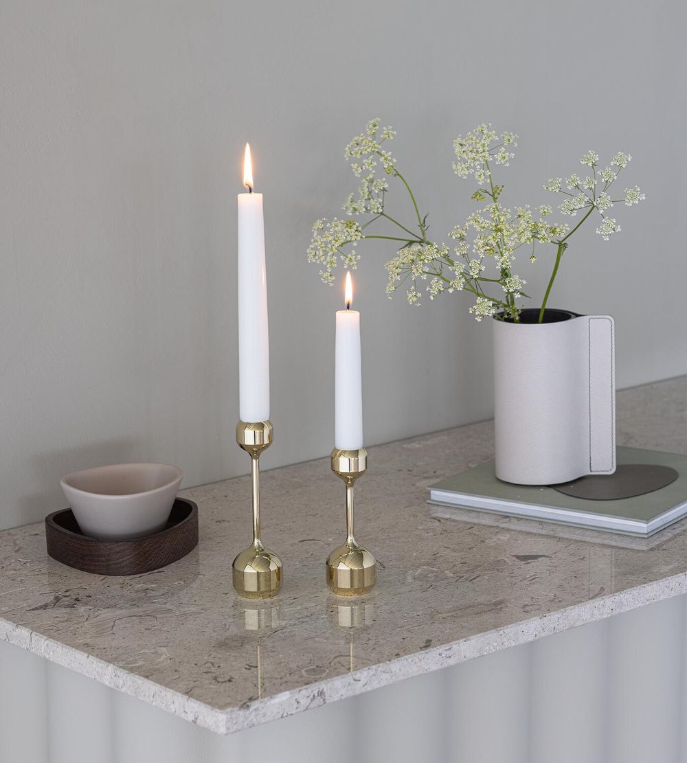 Lind DNA Silhouette Set 120+145 Candle Holder, Gold