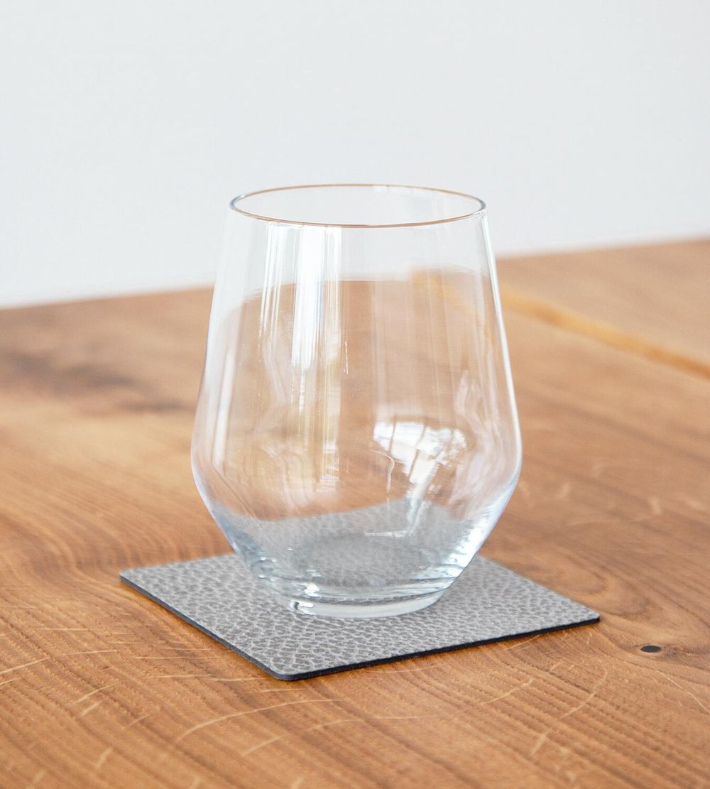 Lind DNA Square Glass Coaster Hippo Leder, Anthrazitgrau