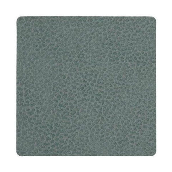 Lind Dna Square Glass Coaster Hippo Leather, Pastel Green