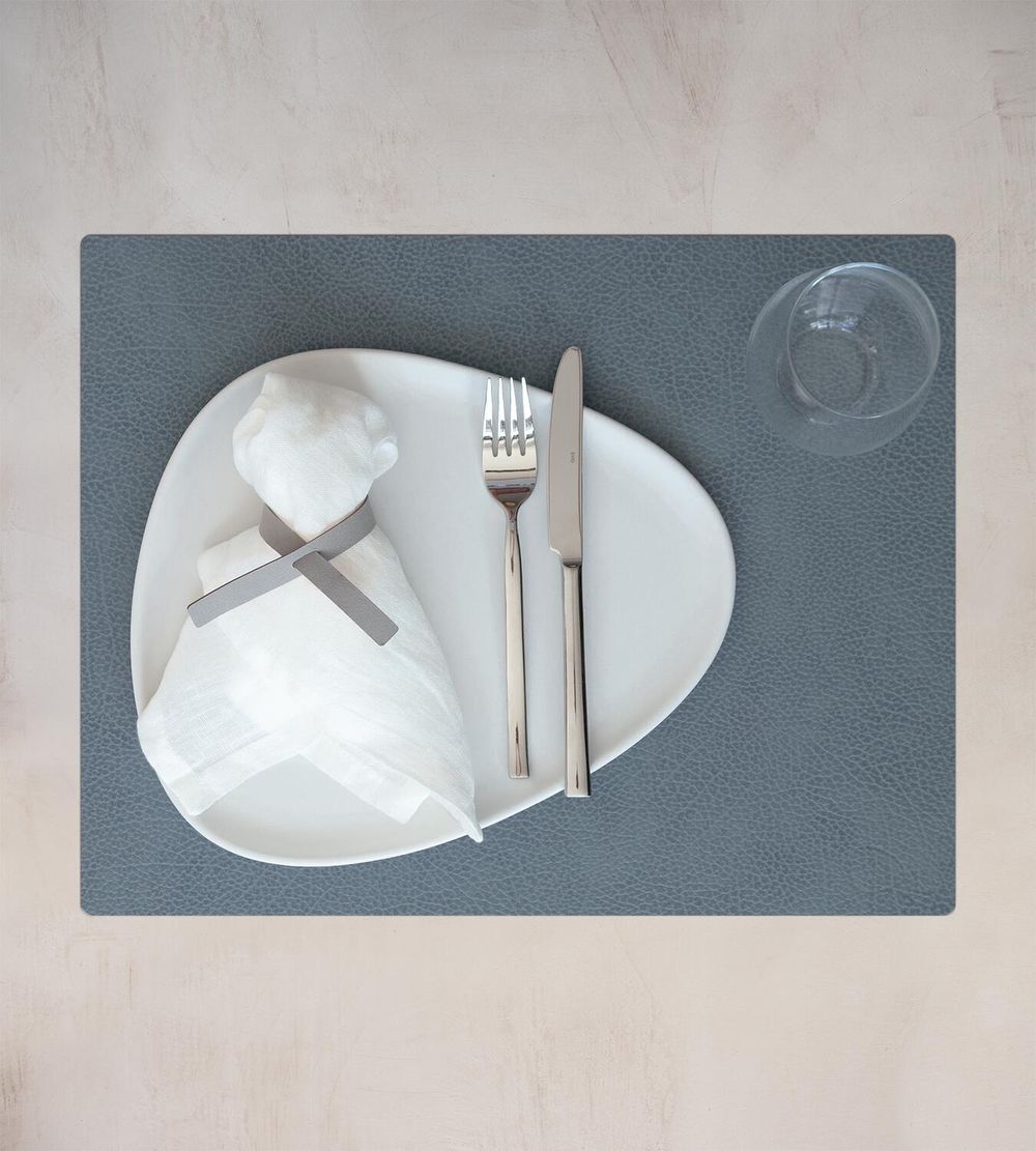 Lind DNA Square Placemat Hippo Leather L, bleu clair