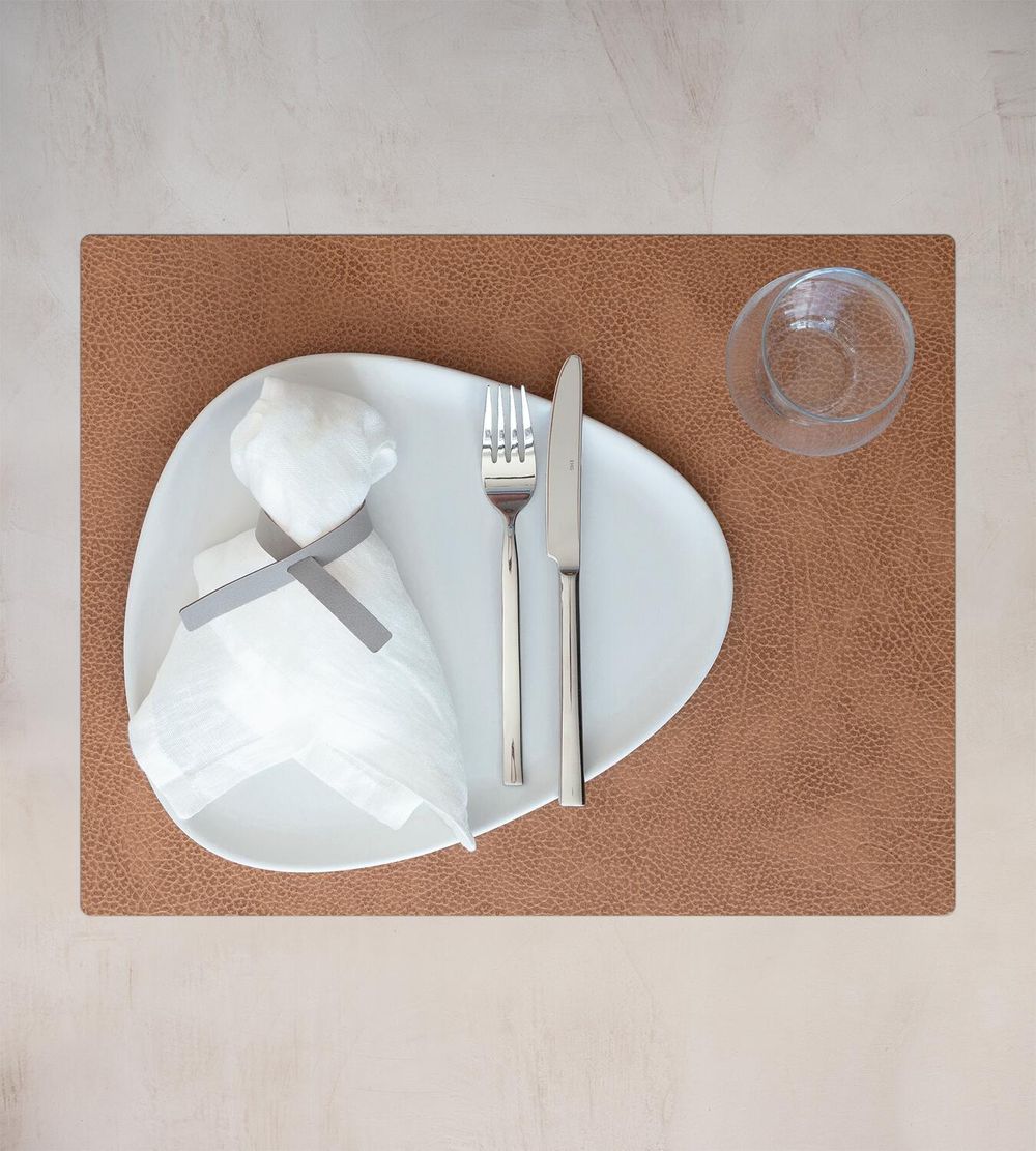 Lind DNA Square Placemat Hippo Leather L, naturel