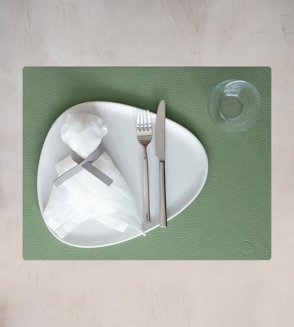 Lind DNA Square Placemat Hippo Leder L, Waldgrün