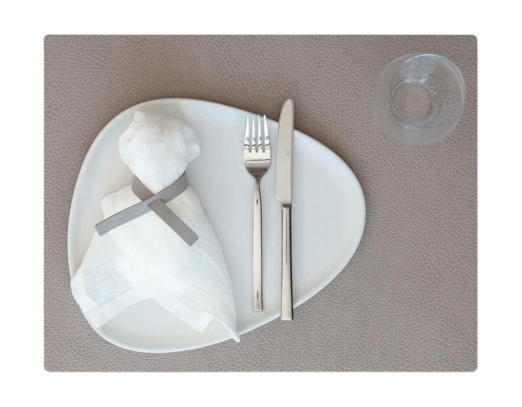 Lind DNA Square Placemat Hippo Leather L, Warm Gray