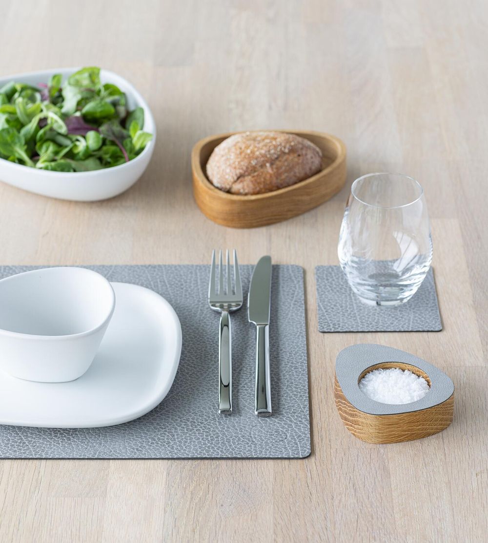 Lind DNA Square Placemat Hippo Leather M, gris anthracite