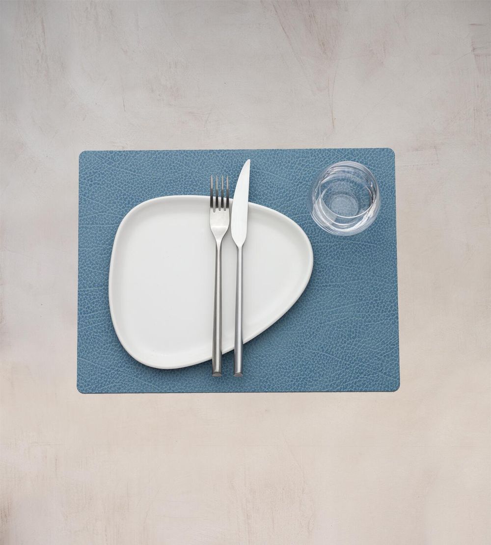 Lind DNA Square Placemat Hippo Leather M, bleu clair