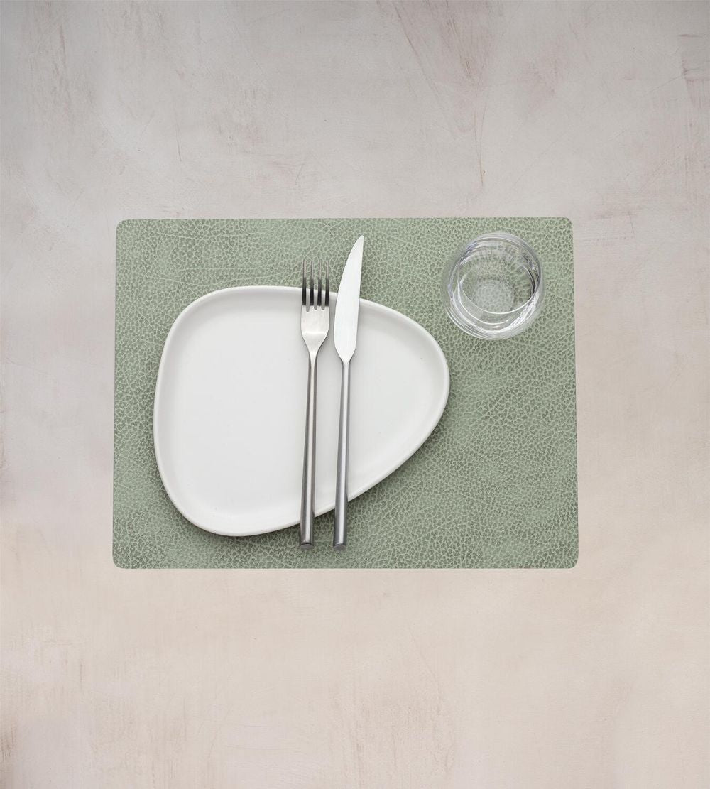 Lind DNA Square Placemat Hippo Leather M, Olive Green